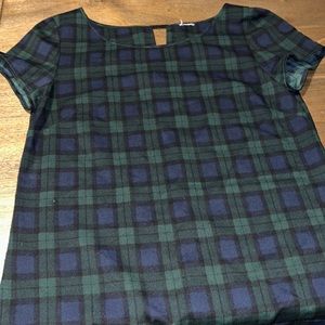 ANNE KLEIN Plaid semi formal tee